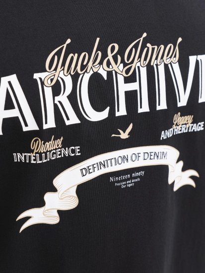 Jack & Jones Dover Denim O-Neck T-Shirt Black - T-shirts - T-shirts Homme Grande Taille