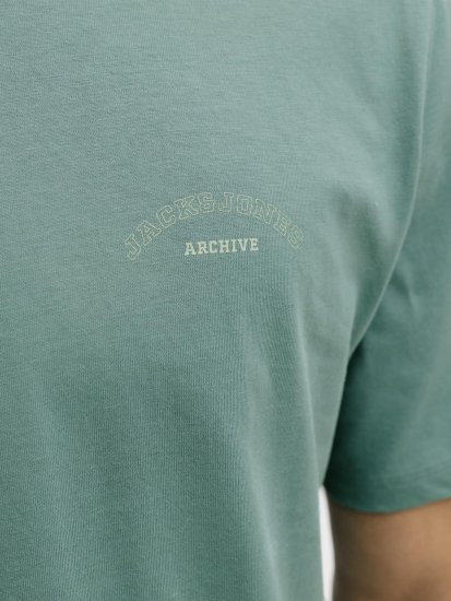 Jack & Jones College Logo Crew Neck T-Shirt Turquoise - T-shirts - T-shirts Homme Grande Taille