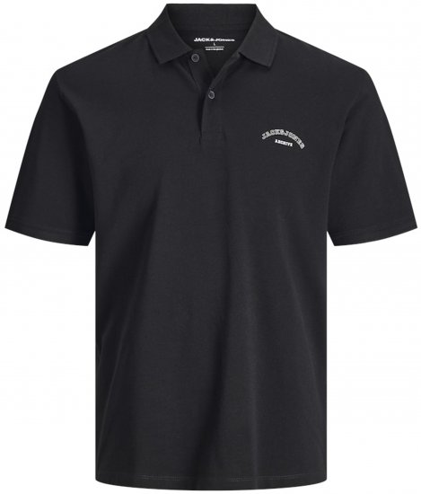 Jack & Jones College Logo Polo Short Sleeve Black - Polos - Polos homme grande taille