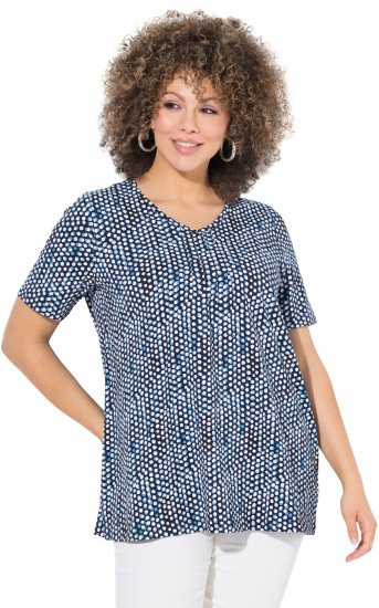 Ulla Popken So Many Dots Tee Navy Blue - T-shirts imprimés pour femme - 