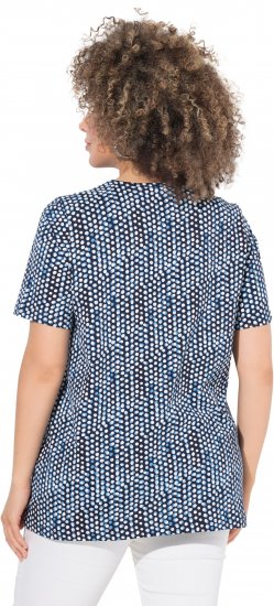 Ulla Popken So Many Dots Tee Navy Blue - T-shirts imprimés pour femme - 
