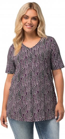Ulla Popken So Many Dots Tee Light Heather - T-shirts imprimés pour femme - 