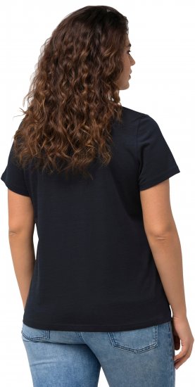 Ulla Popken BISOUS Short Sleeve Graphic Tee Navy Blue - T-shirts imprimés pour femme - 