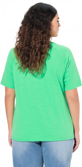 Ulla Popken TRUE Lettering Short Sleeve Tee Mint Green - T-shirts imprimés pour femme - 