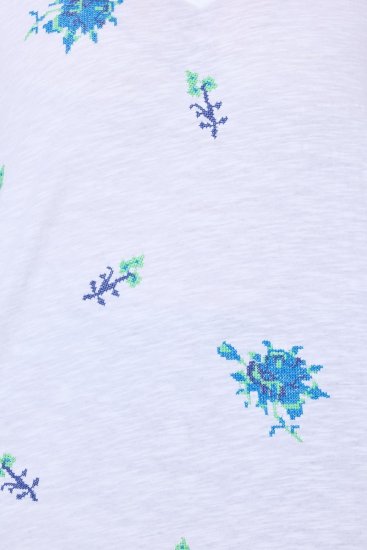 Ulla Popken Cross Stitch Short Sleeve Tee Snow White - T-shirts imprimés pour femme - T-shirts imprimés pour femme