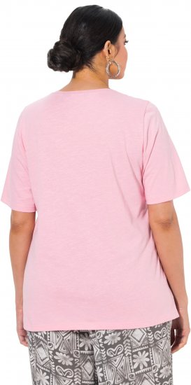 Ulla Popken Cactus Short Sleeve Graphic Tee Pink - T-shirts imprimés pour femme - 