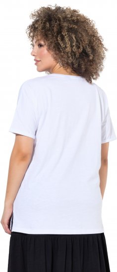 Ulla Popken Bow Short Sleeve Graphic Tee Snow White - T-shirts imprimés pour femme - 