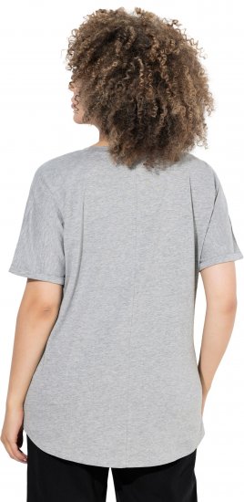 Ulla Popken WONDER Short Sleeve Graphic Tee Light Grey Melange - T-shirts imprimés pour femme - 