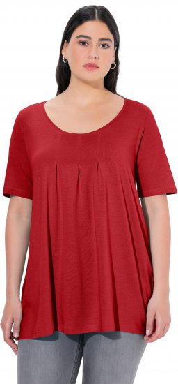 Ulla Popken Essential Front Pleat Tee Poppy - T-shirts - 