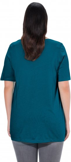 Ulla Popken Essential Front Pleat Tee Cerulean - T-shirts - 