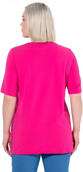 Ulla Popken Essential Square Neck Stretch Tee Magenta Pink - T-shirts - 
