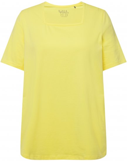 Ulla Popken Essential Square Neck Stretch Tee Lemon Yellow - T-shirts - 