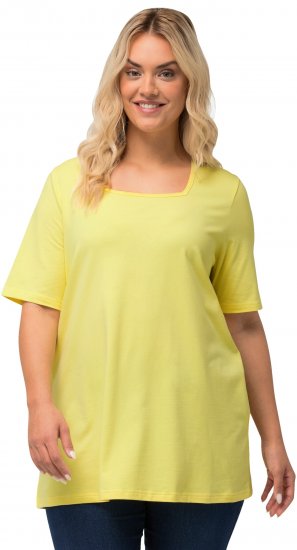 Ulla Popken Essential Square Neck Stretch Tee Lemon Yellow - T-shirts - 