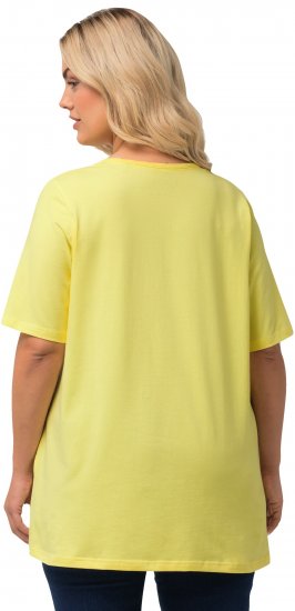 Ulla Popken Essential Square Neck Stretch Tee Lemon Yellow - T-shirts - 