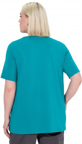 Ulla Popken Essential Square Neck Stretch Tee Green Emerald - T-shirts - 