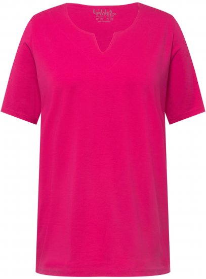 Ulla Popken Essential Square Neck Stretch Tee Fuchsia Pink - T-shirts - 
