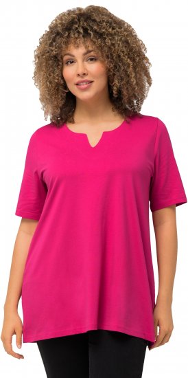 Ulla Popken Essential Square Neck Stretch Tee Fuchsia Pink - T-shirts - 