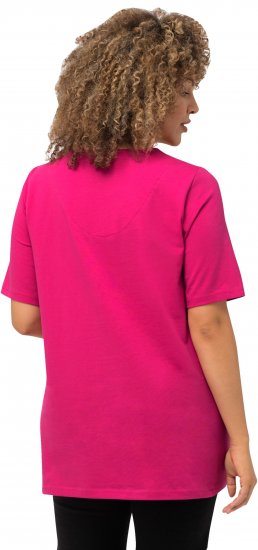Ulla Popken Essential Square Neck Stretch Tee Fuchsia Pink - T-shirts - 
