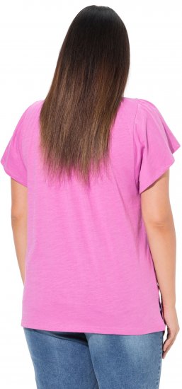 Ulla Popken Wing Sleeve V-Neck Tee Cool Pink - T-shirts - 