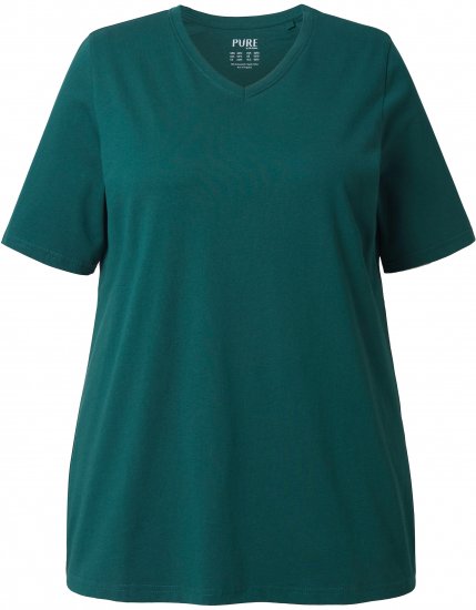 Ulla Popken Eco Cotton Basic T-Shirt 2-Pack Green/White - T-shirts - 