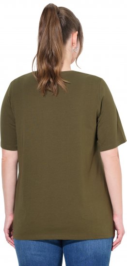 Ulla Popken Eco Cotton Basic T-Shirt 2-Pack Green/Black - T-shirts - 