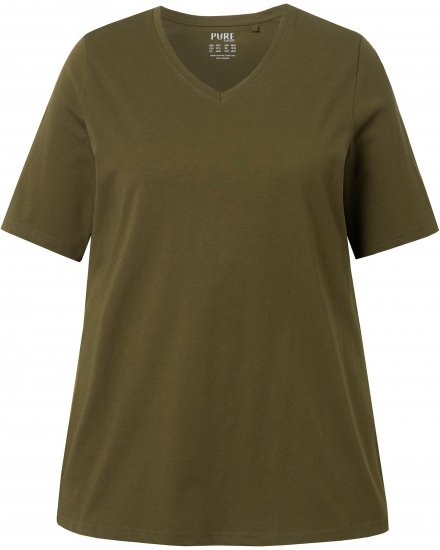 Ulla Popken Eco Cotton Basic T-Shirt 2-Pack Green/Black - T-shirts - 