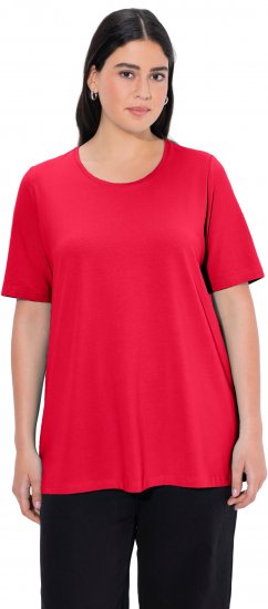 Ulla Popken Essential Round Neck Stretch Tee Red - T-shirts - 