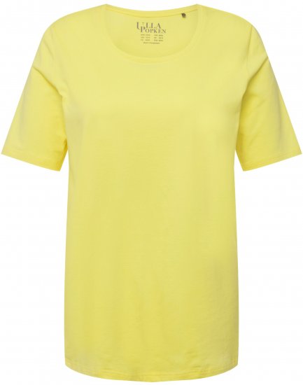 Ulla Popken Essential Round Neck Stretch Tee Lemon Yellow - T-shirts - 