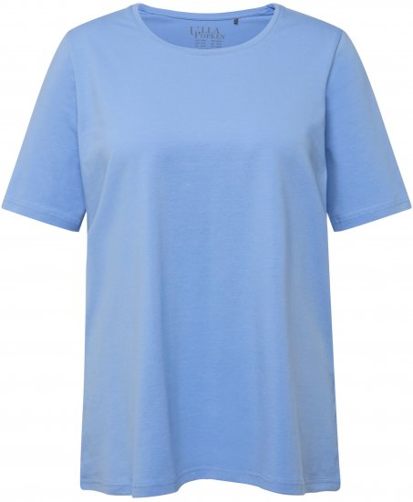 Ulla Popken Essential Round Neck Stretch Tee Cloud Blue - T-shirts - 
