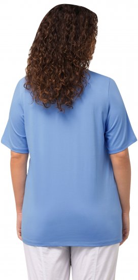 Ulla Popken Essential Round Neck Stretch Tee Cloud Blue - T-shirts - 