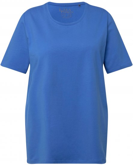 Ulla Popken Essential Round Neck Stretch Tee Denim Blue - T-shirts - 