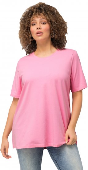 Ulla Popken Essential Round Neck Stretch Tee Light Pink - T-shirts - 