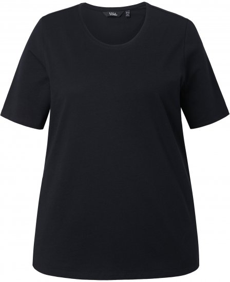 Ulla Popken Scoop Neck Short Sleeve Tee Black - T-shirts - 