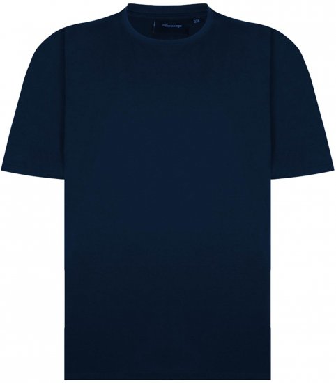 Espionage T015 Plain Crew Neck T-Shirt Navy - T-shirts - T-shirts Homme Grande Taille