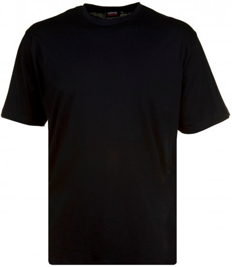Espionage T015 Plain Crew Neck T-Shirt Black - T-shirts - T-shirts Homme Grande Taille