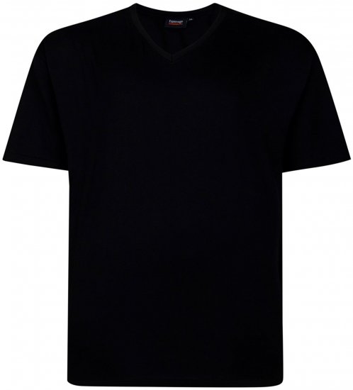 Espionage T016 Plain V-Neck T-Shirt Black - T-shirts - T-shirts Homme Grande Taille