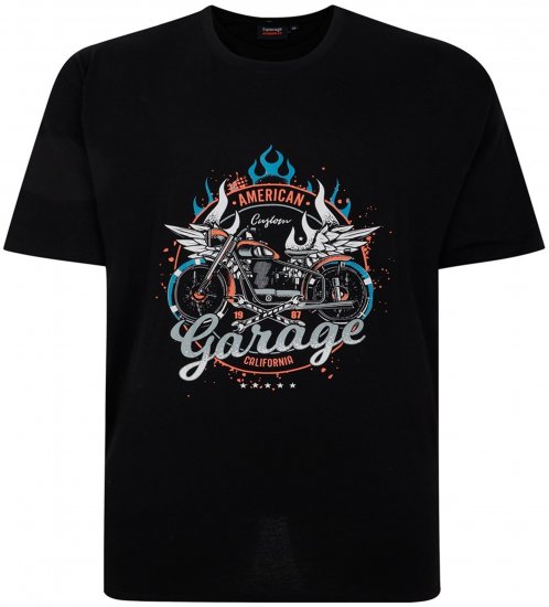 Espionage T426 Garage Printed T-Shirt Black - T-shirts avec impression - 