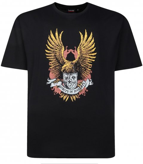 Espionage T442 Eagle Printed T-Shirt Black - T-shirts - T-shirts Homme Grande Taille