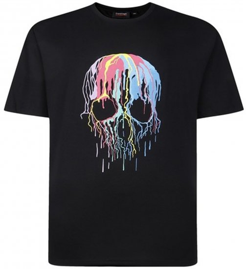 Espionage T445 Dripping Skull Printed T-Shirt Black - T-shirts avec impression - 