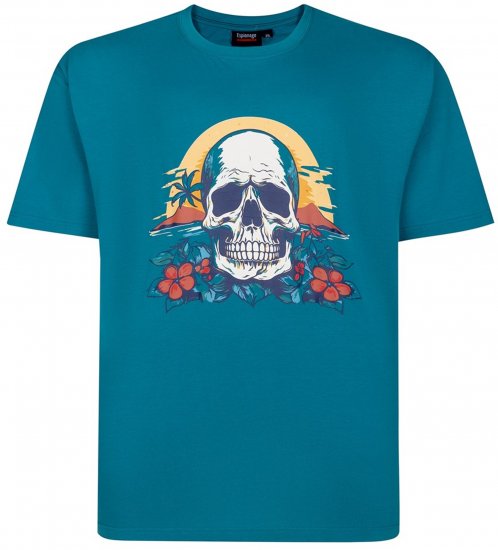 Espionage T452 Skull Island Printed T-Shirt Jade - T-shirts avec impression - 