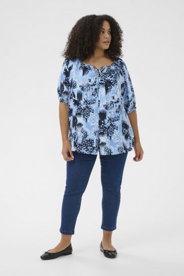 Kaffe Curve Aliana Tunic Blue Flower Animal - Tuniques - 