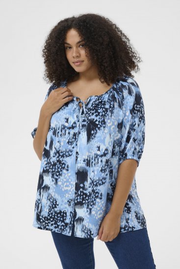 Kaffe Curve Aliana Tunic Blue Flower Animal - Tuniques - 