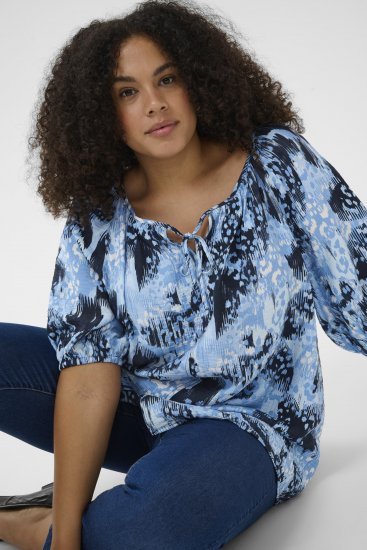 Kaffe Curve Aliana Tunic Blue Flower Animal - Tuniques - 