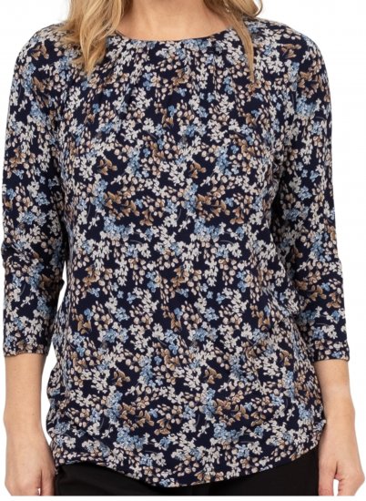 Scandinavian Caramel Tiny Flower Petals Blouse Light Blue - T-shirts imprimés pour femme - 