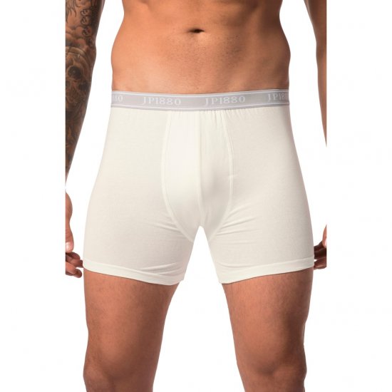 JP1880 Boxershorts Flexnamic OEKO-TEX Mid 2-Pack Grey/Off-White - Sous-vêtements & bain - Sous-vêtements Grande Taille