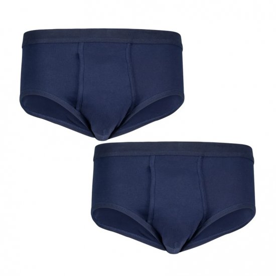 Adamo Royal Ribbed Briefs 2-Pack Navy - Sous-vêtements & bain - Sous-vêtements Grande Taille