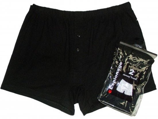 Espionage U001 2-Pack Boxershorts Black/White - Boxers - Caleçons grande taille