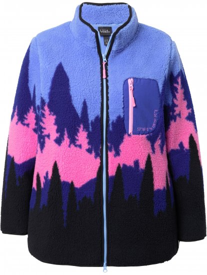Ulla Popken Alpine Landscape Fleece Jacket Cloud Blue - Sweatshirts & hoodies - 
