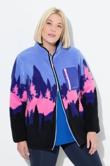 Ulla Popken Alpine Landscape Fleece Jacket Cloud Blue - Sweatshirts & hoodies - Sweats, Hoodies & Maille Douillets