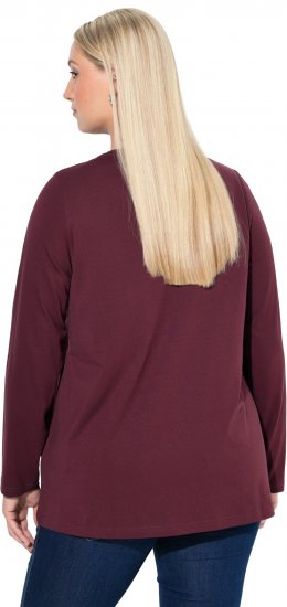 Ulla Popken Fawn Long Sleeve Graphic Tee Plum - T-shirts imprimés pour femme - 